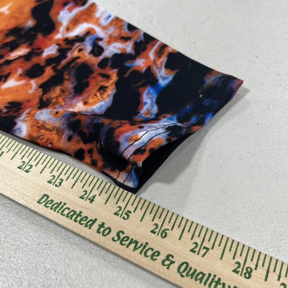 Agstract Apparel Leggings Womens 3X Orange Tie Dye Athletic Stretch Capri Fitted - Picture 8 of 8